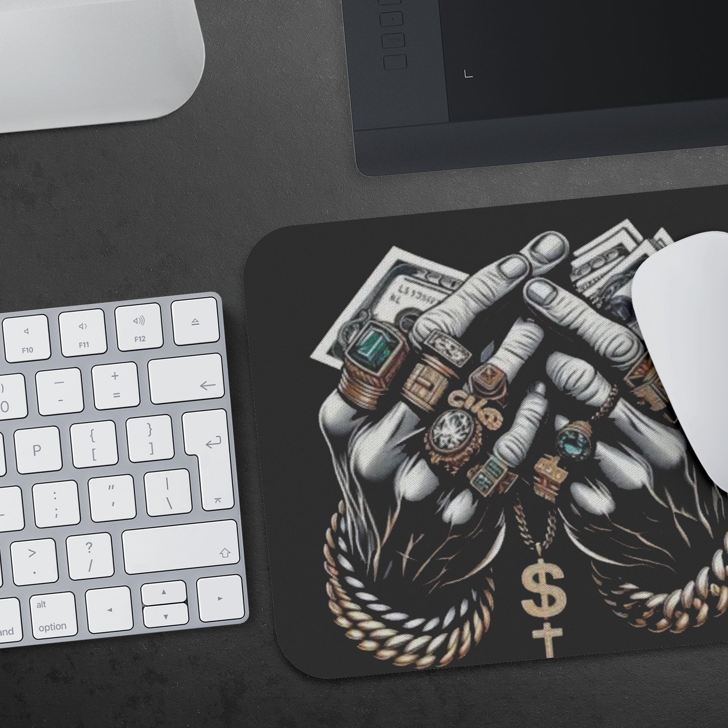 Mousepad A Stack Of Money Bills Forming A Praying Hands Gesture - DUGO