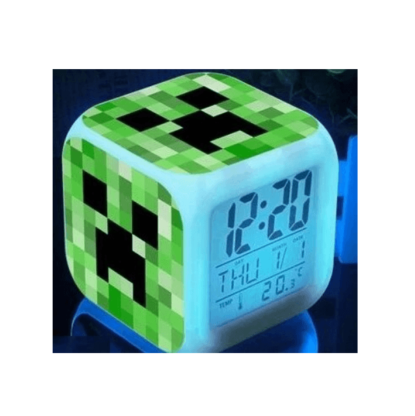 Minecraft Alarm Clock Desktop Digital Clocks Bedroom Decora Toy Kids