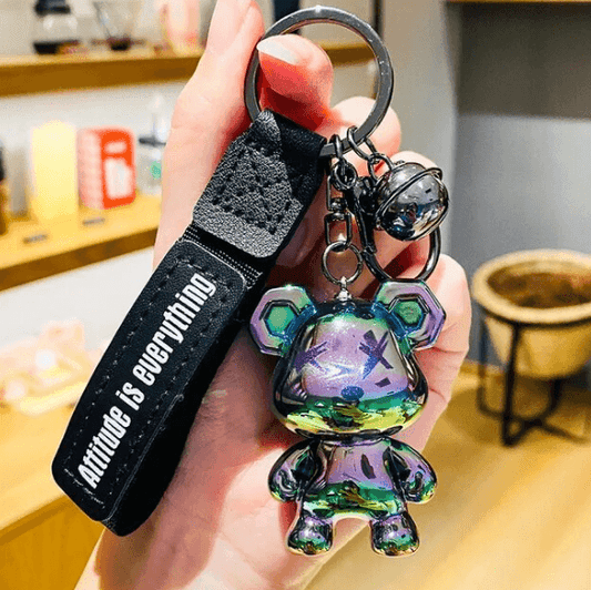 Cute Bear Keychain Resin Electroplating
