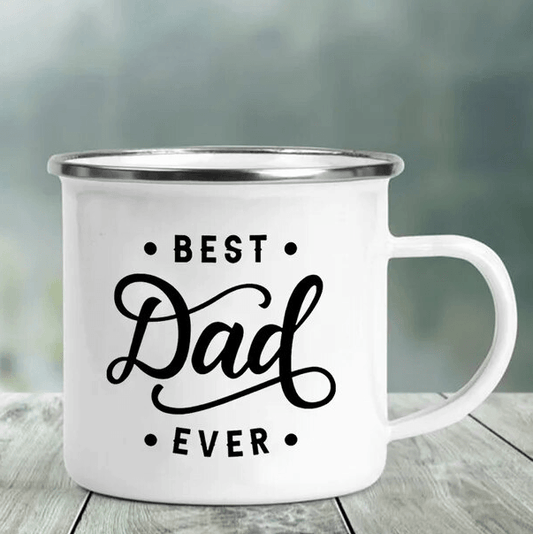 Best Dad Print Funny Enamel Creative Coffee Cups Camping Mugs