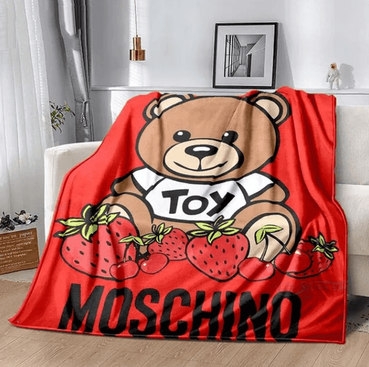 Moschino Logo Blanket Anime Flannel Bed Throw Blanket Soft Sofa