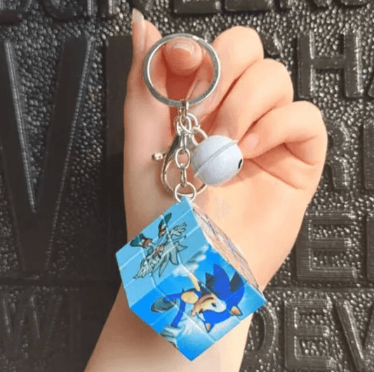 Cartoon Rubik Cube Keychain Sonic