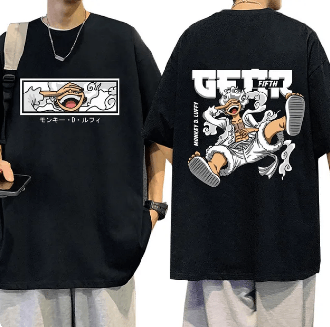 Luffy Gear 5 Tshirt Men High Quality Cotton Short Sleeve