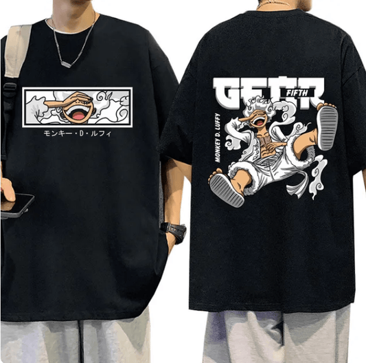 Luffy Gear 5 Tshirt Men High Quality Cotton Short Sleeve
