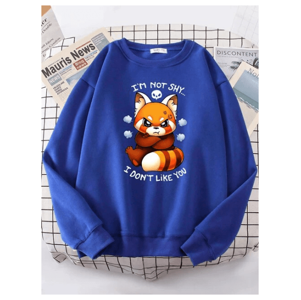 Adorable Angry Fox Cartoons Hoody Female Fashion Crewneck Sweatshirt
