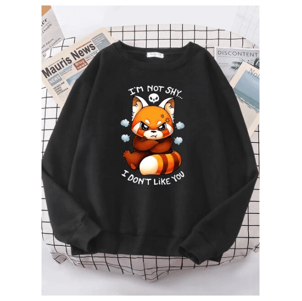 Adorable Angry Fox Cartoons Hoody Female Fashion Crewneck Sweatshirt