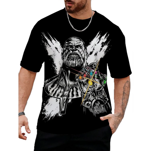 Tshirts Print Dark Purple Titan Warrior For Mens Short Sleeve