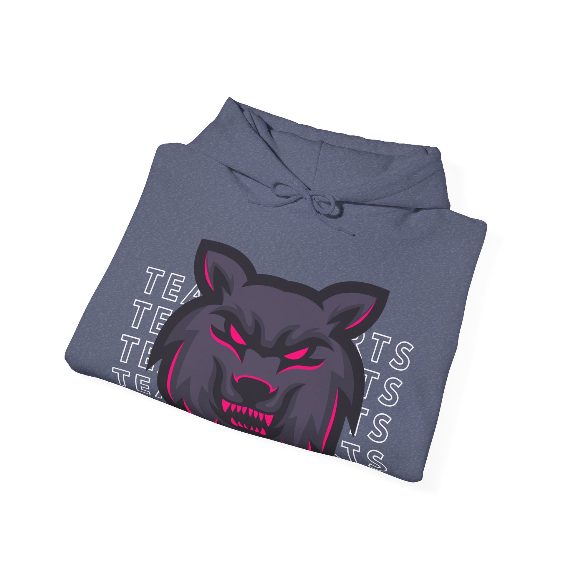 Team Sports Wolf Head Hooded Sweatshirt - DUGO