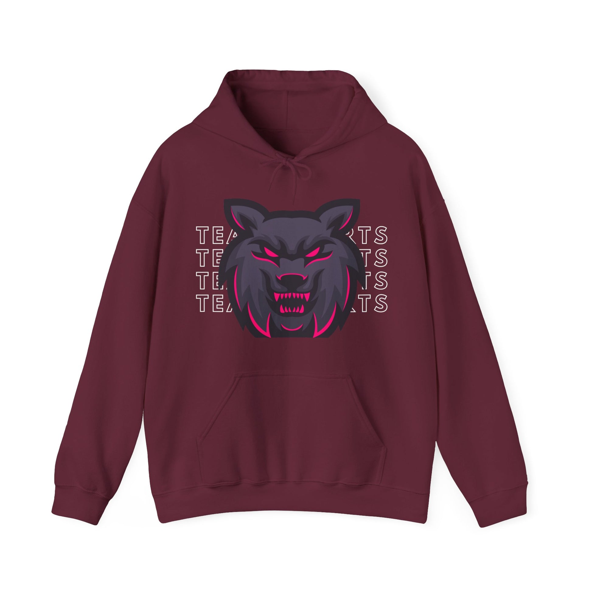 Team Sports Wolf Head Hooded Sweatshirt - DUGO