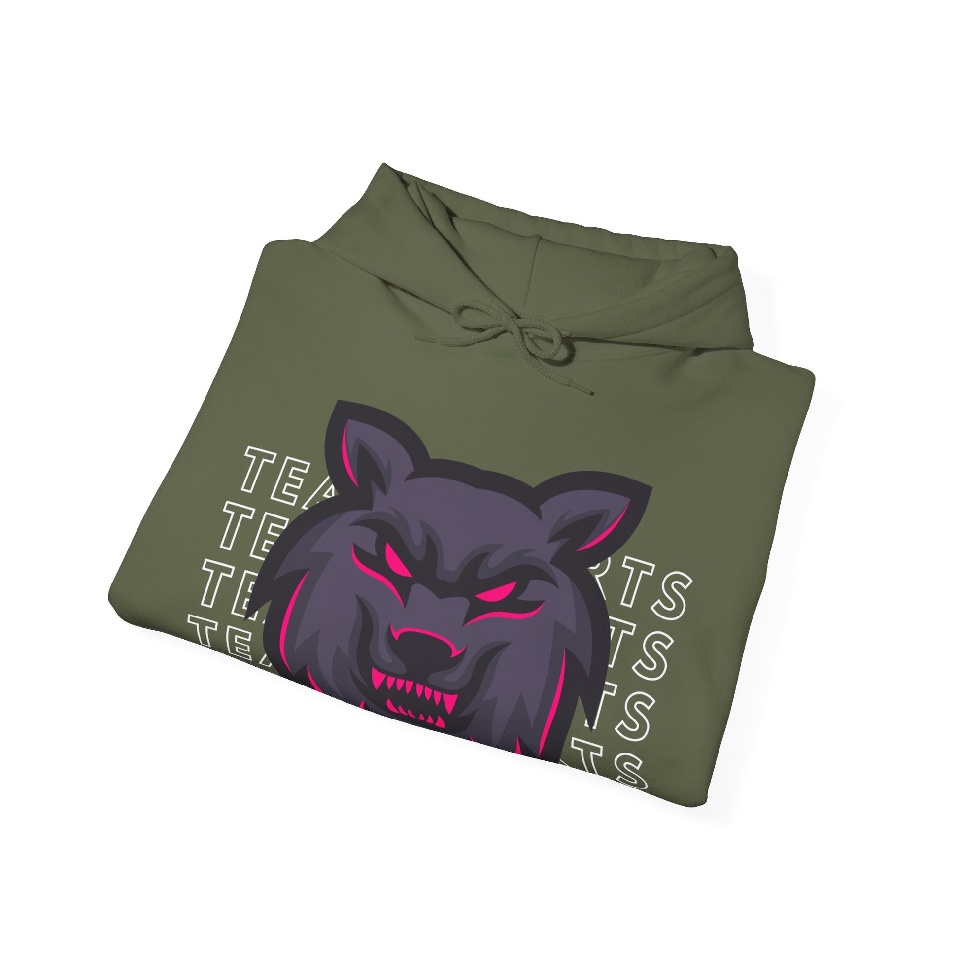 Team Sports Wolf Head Hooded Sweatshirt - DUGO