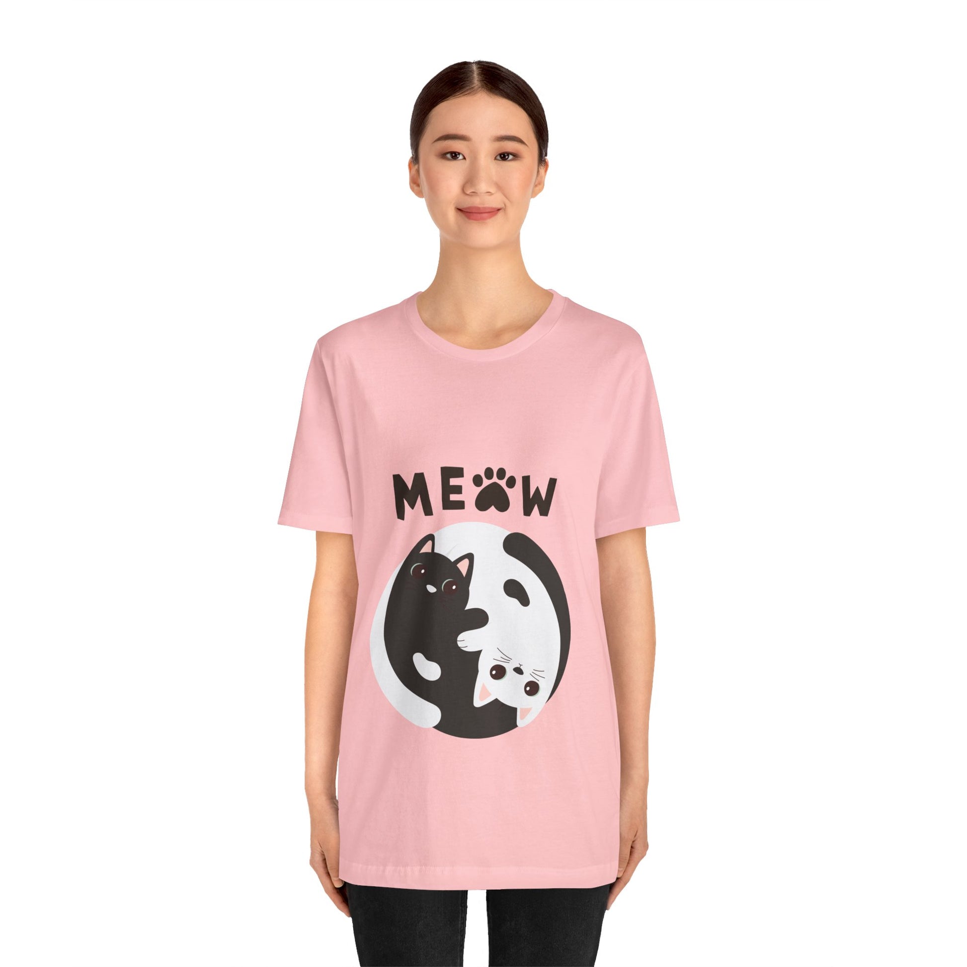 Meow Cat Short Sleeve Tshirt Fashion - DUGO