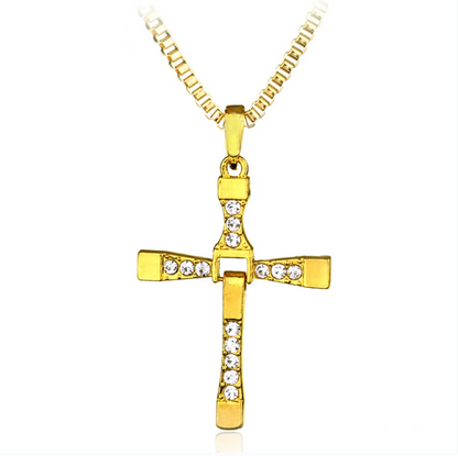 Necklace Men Crystal Jesus Classic Rhinestone - DUGO