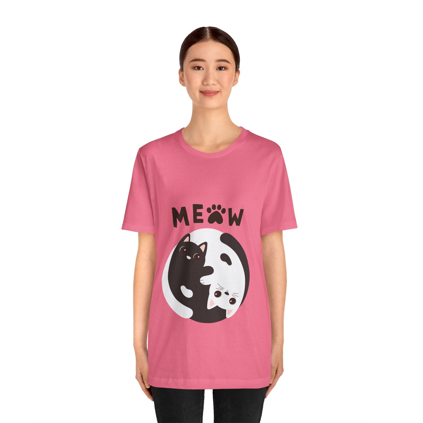 Meow Cat Short Sleeve Tshirt Fashion - DUGO