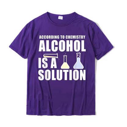 Casual Men Tshirt Funny Chemistry Alcohol Solution Graphic Top