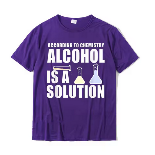 Casual Men Tshirt Funny Chemistry Alcohol Solution Graphic Top