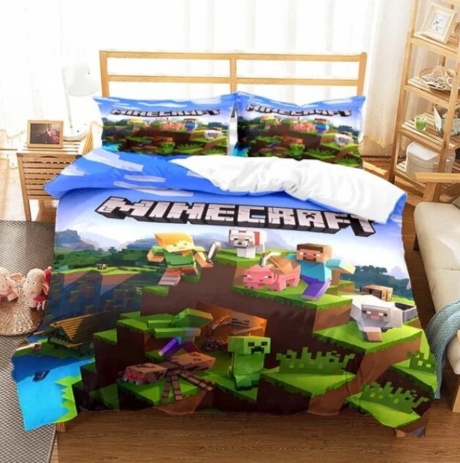 Minecraft Game Pattern Duvet Cover Bedding Set For Bedroom