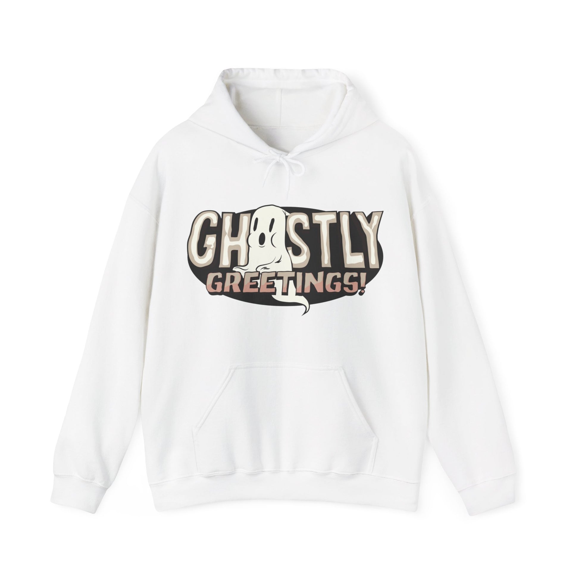 Ghostly Greetings Funny Hooded Sweatshirt - DUGO