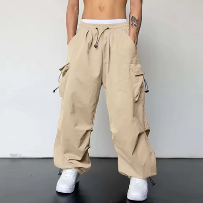 Oversized Carga Parachute Pants Men