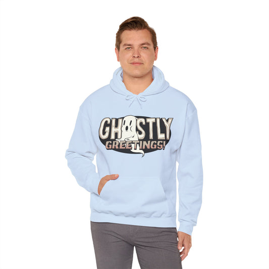 Ghostly Greetings Funny Hooded Sweatshirt - DUGO