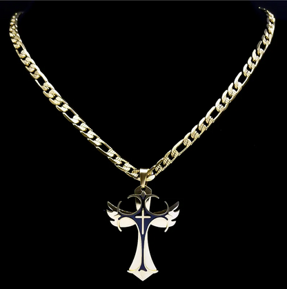 Pendant Necklace For Men Hip Hop Stainless Steel Crucifix - DUGO