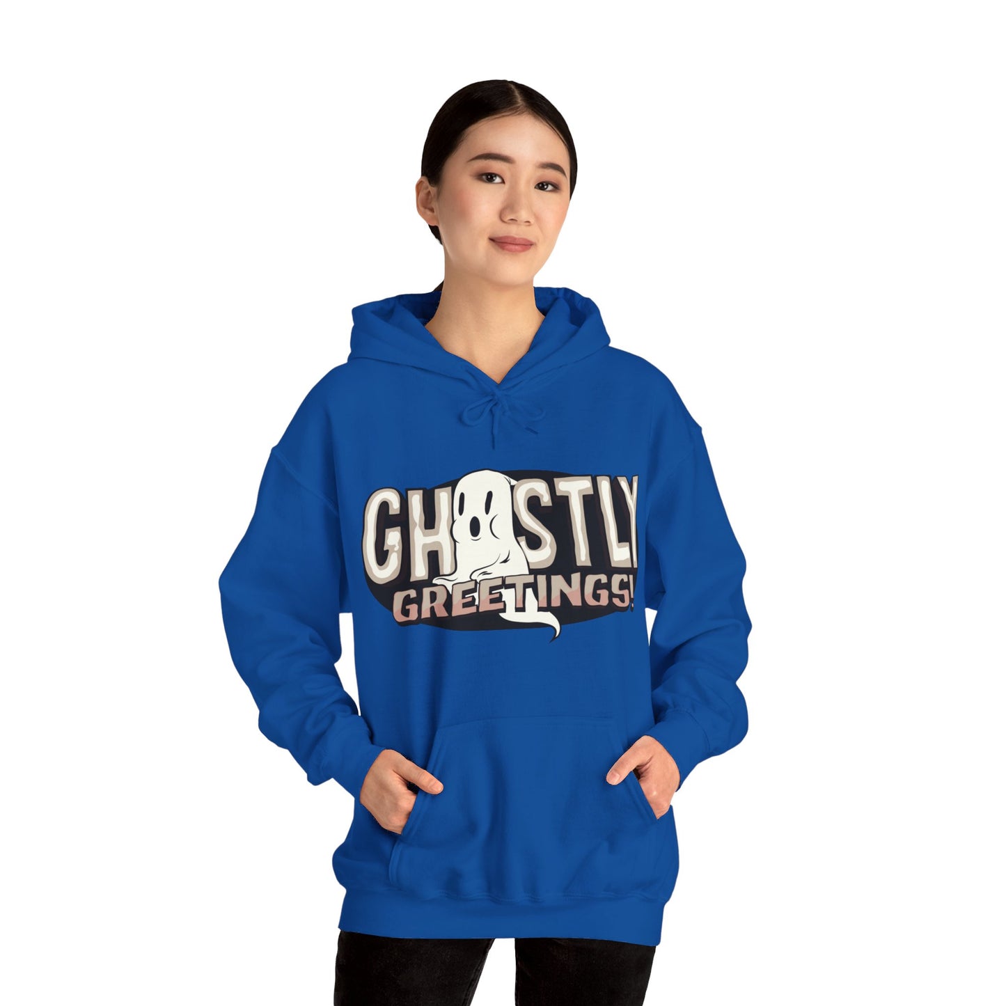 Ghostly Greetings Funny Hooded Sweatshirt - DUGO