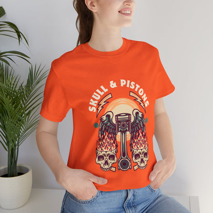 Skull Pistone Short Sleeve Tshirt - DUGO