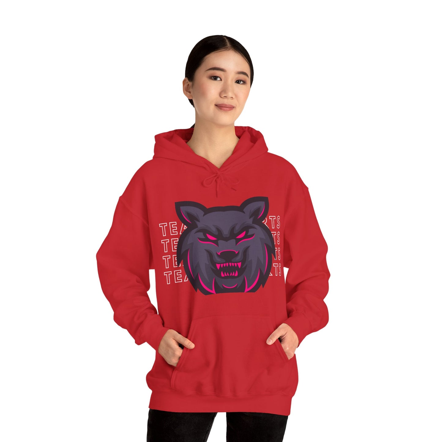 Team Sports Wolf Head Hooded Sweatshirt - DUGO