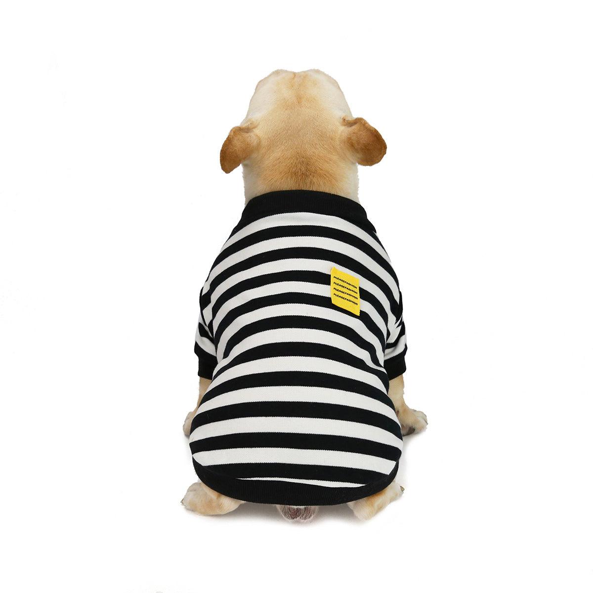 Law Fighting Fall Winter Coat Dog Clothes Striped Bullfighting Sweater