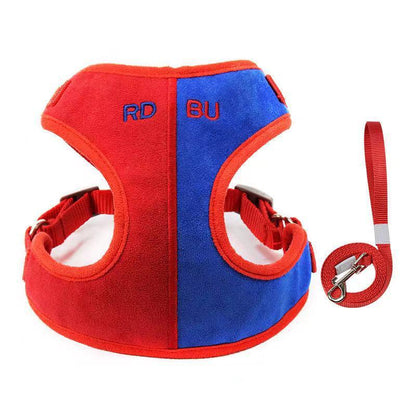 Pet Chest Harness Suede Soft Vest Style Dog Leash