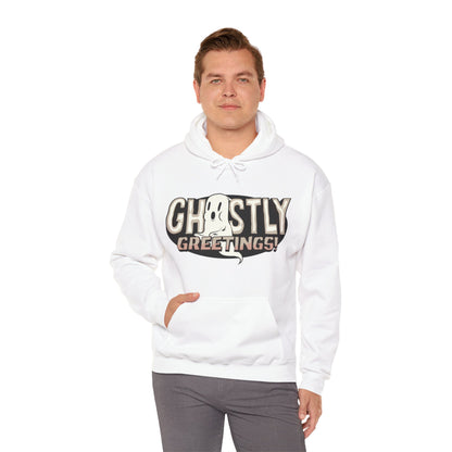 Ghostly Greetings Funny Hooded Sweatshirt - DUGO