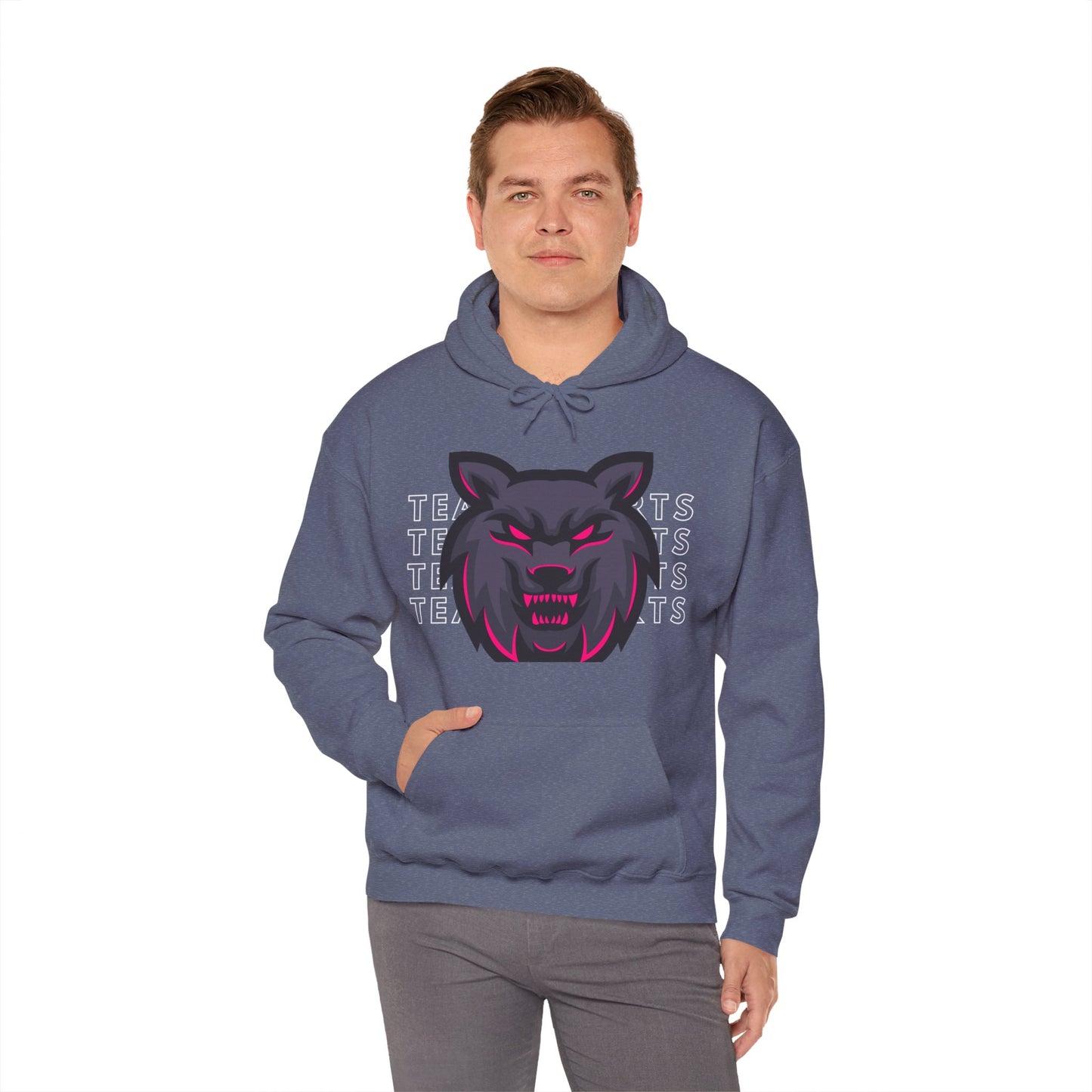 Team Sports Wolf Head Hooded Sweatshirt - DUGO