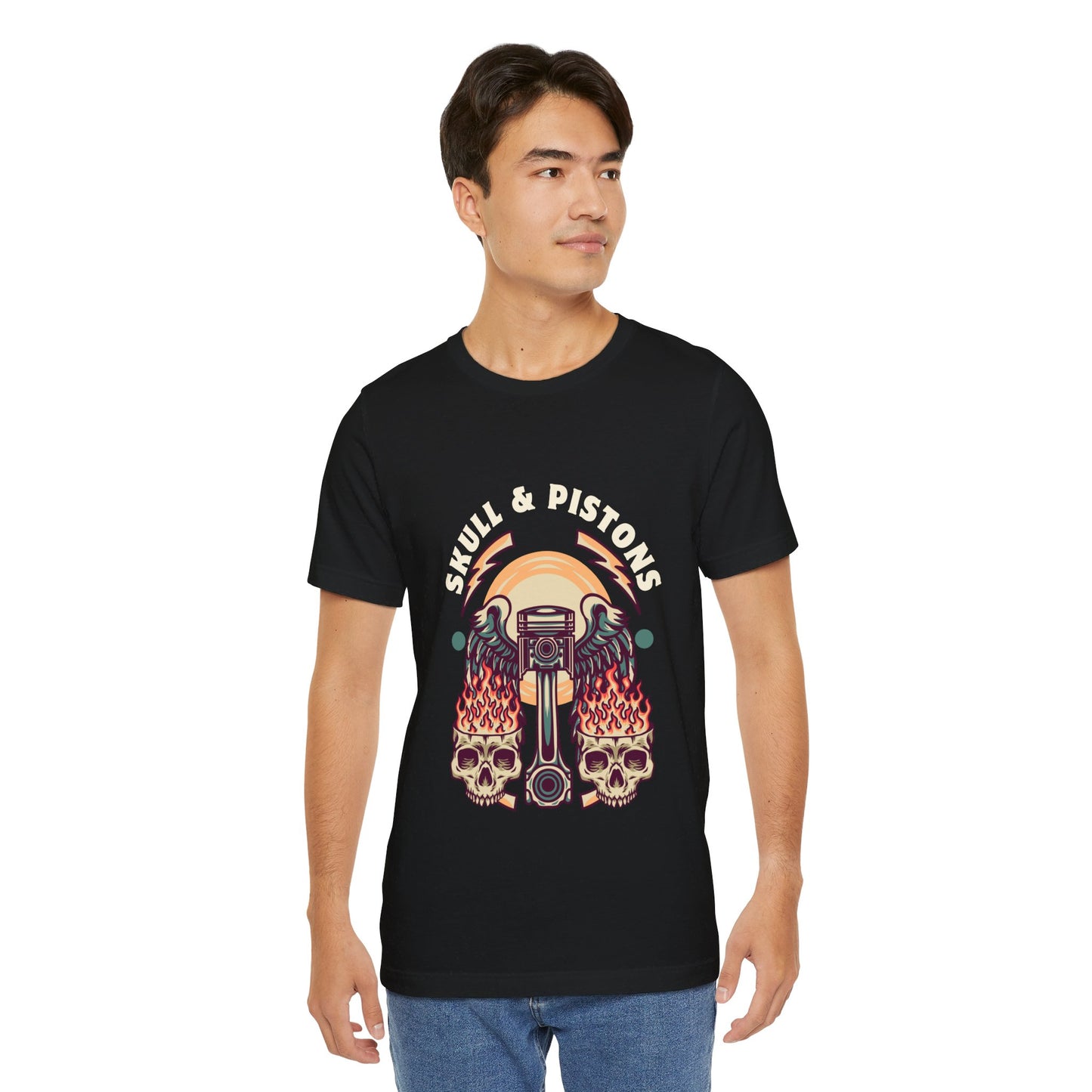 Skull Pistone Short Sleeve Tshirt - DUGO