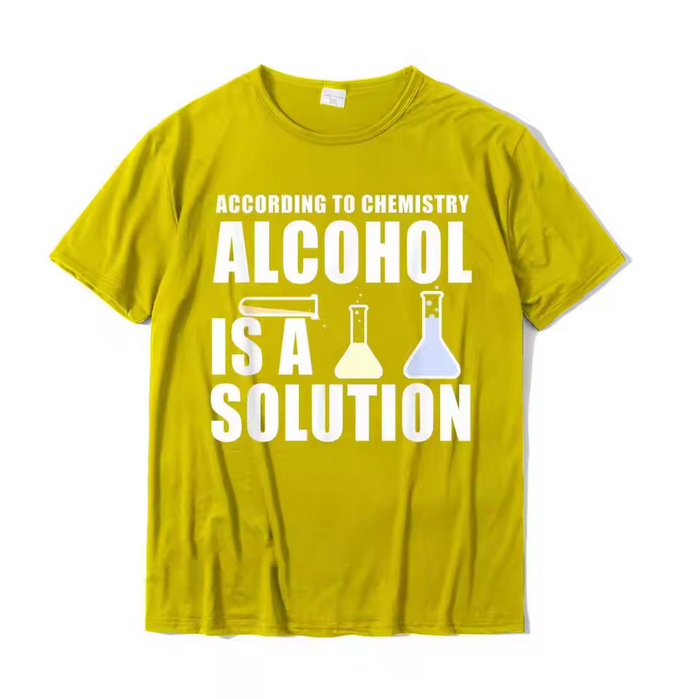 Casual Men Tshirt Funny Chemistry Alcohol Solution Graphic Top