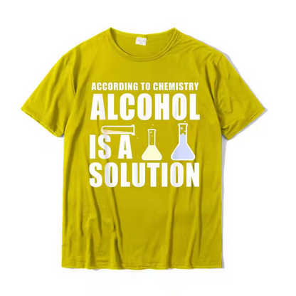 Casual Men Tshirt Funny Chemistry Alcohol Solution Graphic Top