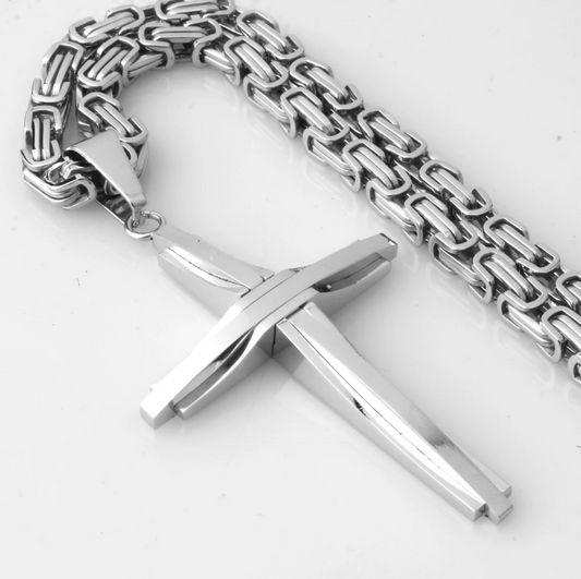 Fashion Jewelry Necklace Mens Chain Stainless Steel Byzantine - DUGO