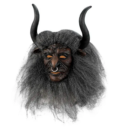 Bull Demon King Party Mask With Hair And Horn Role Playing Mask Halloween Costume