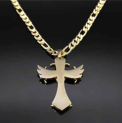 Pendant Necklace For Men Hip Hop Stainless Steel Crucifix - DUGO