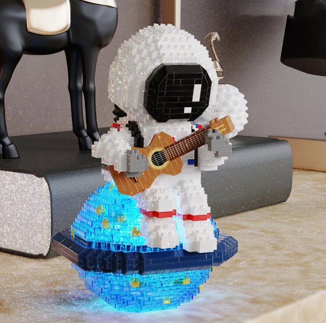 Guitar Astronaut Luminous Assembled Educational Block Toys - DUGO