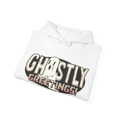 Ghostly Greetings Funny Hooded Sweatshirt - DUGO