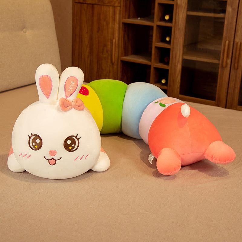 Children Plush Cartoon Soft Caterpillar Rabbit Pillow