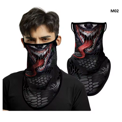 Half Mask Riding Halloween Neck Gaiter Biker Bandana Windproof