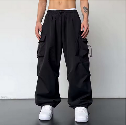 Oversized Carga Parachute Pants Men