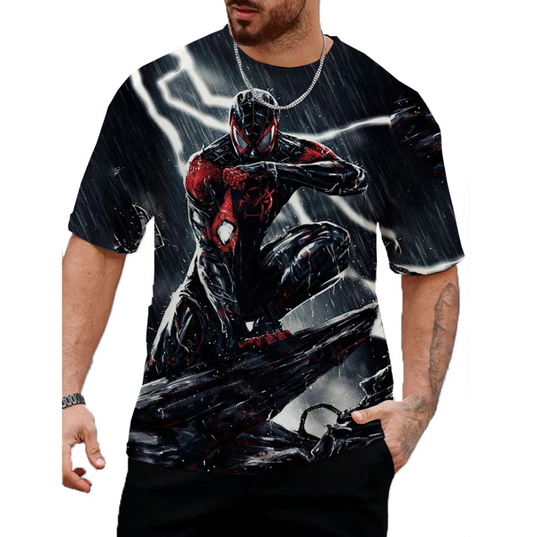 Men Tshirt Personality Casual Marvel Spider Man Fashion