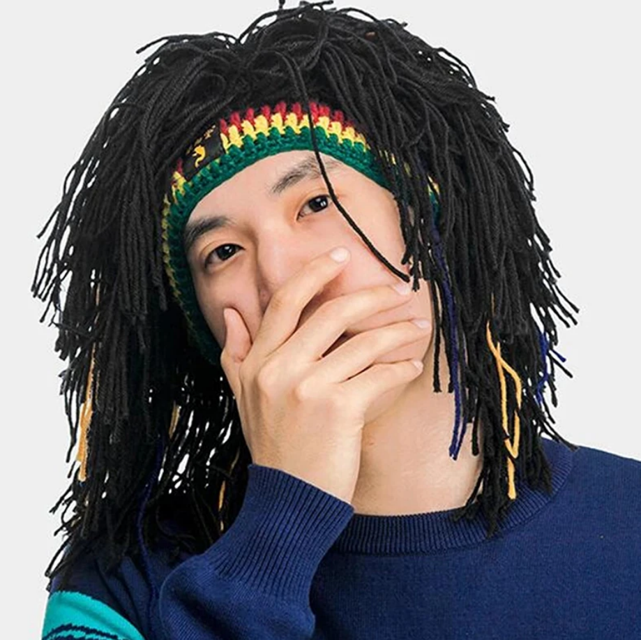 Rasta Wig Beanie MenCaps Hip Hop Cap Handmade