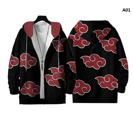 Naruto Anime Akatsuki Organization Velvet Jacket Peripheral Student Clothes