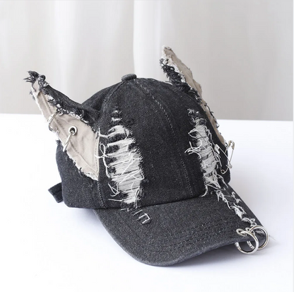 Graffiti Jeans Rabbit Ears Cowboy Baseball Hat Hip Hop