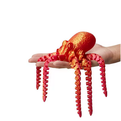 3D Printed Octopus Figurine with Flexible Joints For Home Office Desk Decor