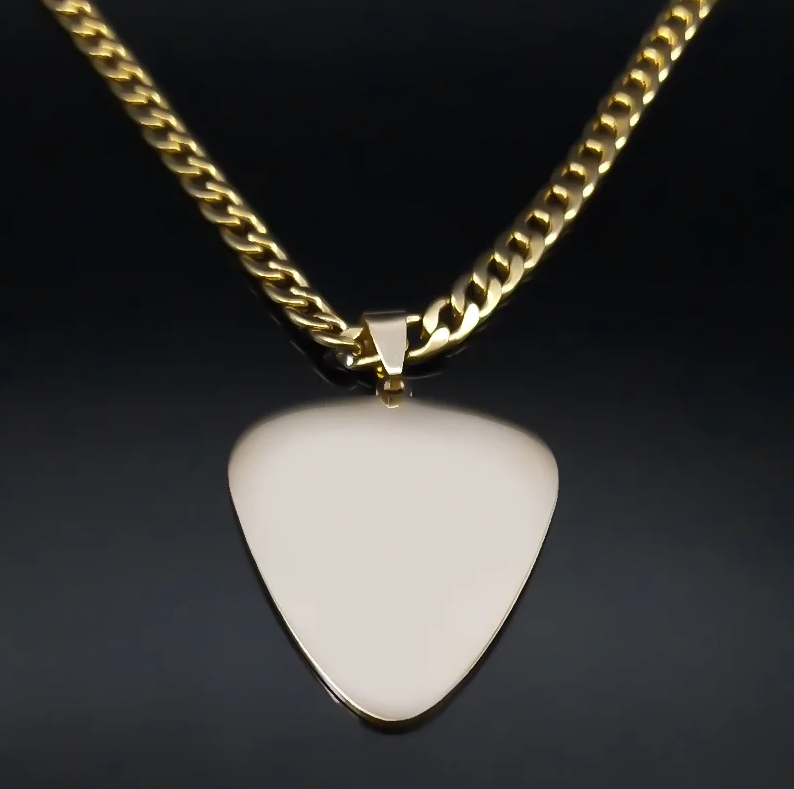 Necklace Stainless Steel Gold Plated Music Lovers - DUGO