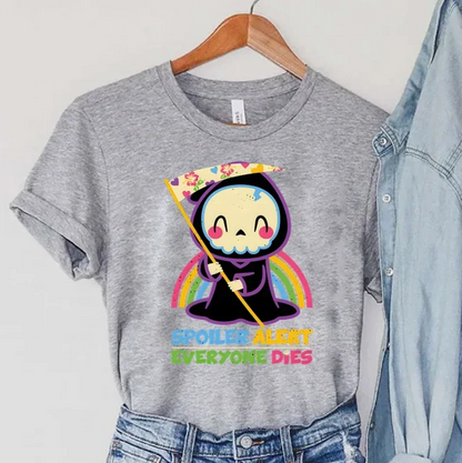 Tshirts Skull Women Cartoon Rainbow