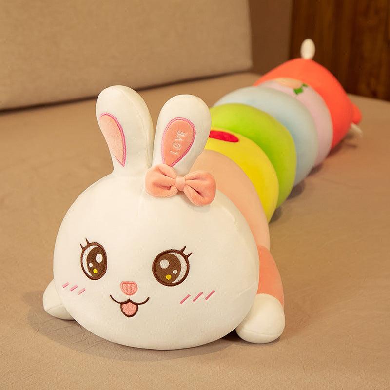 Children Plush Cartoon Soft Caterpillar Rabbit Pillow